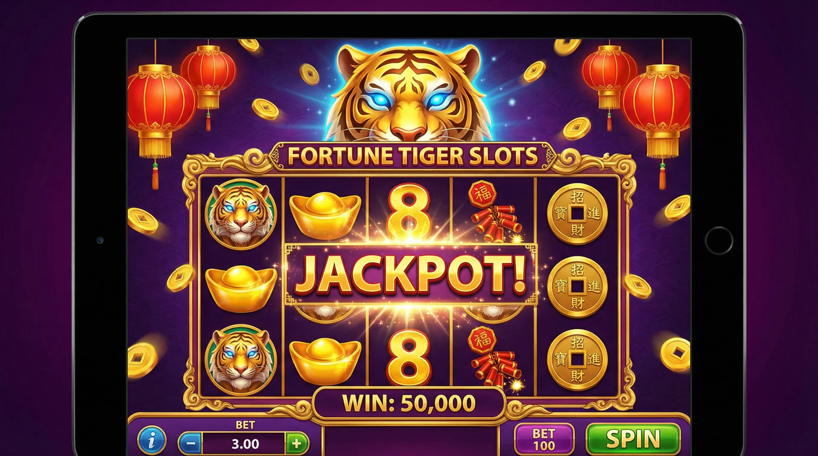 Fortune Tiger tragamonedas con tigre dorado